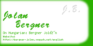 jolan bergner business card